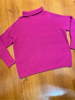 Chelsea & Theodore Bright Fuchsia Turtleneck Sweater
